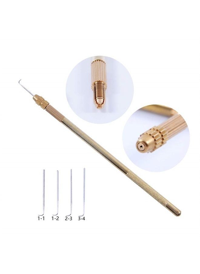 yantaisiyu 4 pcs Ventilating Needles +1 Brass Holder for Lace Wig Needle  - Image 2