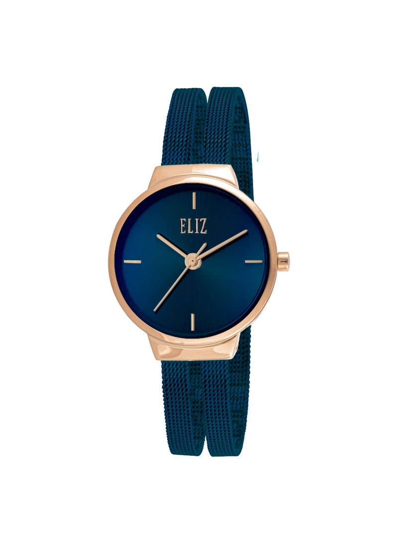 ELIZ ES8789L2RBB SS & Mesh Strap 3-Hands Women's Watch - Image 1