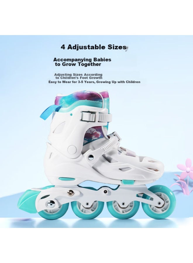JD.com Jd Jingzao Children's Roller Skates For Boys And Girls, Lockable Wheels, Beginner-friendly, Professional Aluminum Alloy Frame, Inline Skates, Single Shoes, Panda Color, Size M - Image 3