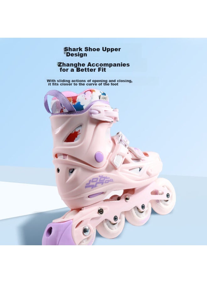 JD.com Jd Jingzao Children's Roller Skates For Boys And Girls, Lockable Wheels, Beginner-friendly, Professional Aluminum Alloy Frame, Inline Skates, Single Shoes, Panda Color, Size M - Image 4