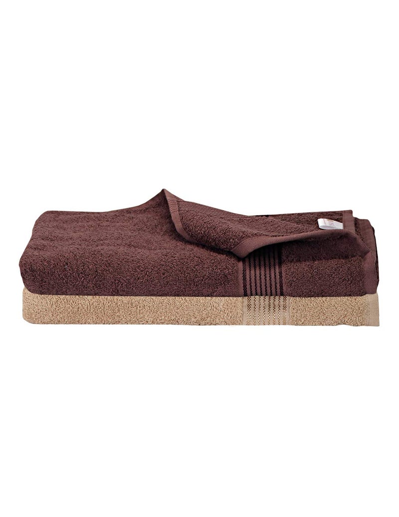 KOPA by Bianca 400 GSM 100% Cotton Soft Terry Towel l 2pc Bath Towel l Bath Towel for Men Large Size l Bath Towel for Men l D`Ross l Brown-Taupe - Image 1