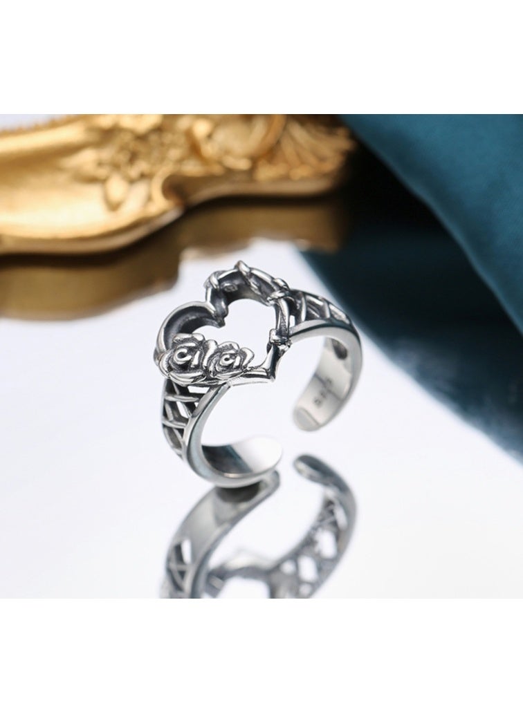 LATEEN Men Adjustable Ring Elegant Unique Retro Non-Fading Open Ring - Image 1