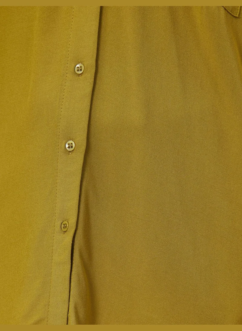 كوتون Short Sleeve Pocket Detailed Viscose Shirt