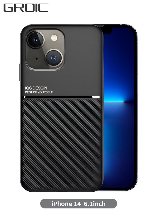 GROIC IPhone 14 Case 6.1 Inch Soft TPU Bumper Flexible 【Shock Absorption】 【Carbon Fiber Texture】 Magnetic Design Anti Fingerprint Protective Phone Cover - Image 1