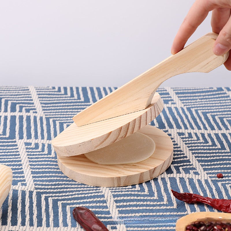 Tortilla Press Wooden Ergonomic Handle Manual Tortilla Presser Maker for Flour Tortilla Pizza Roti S - Image 4