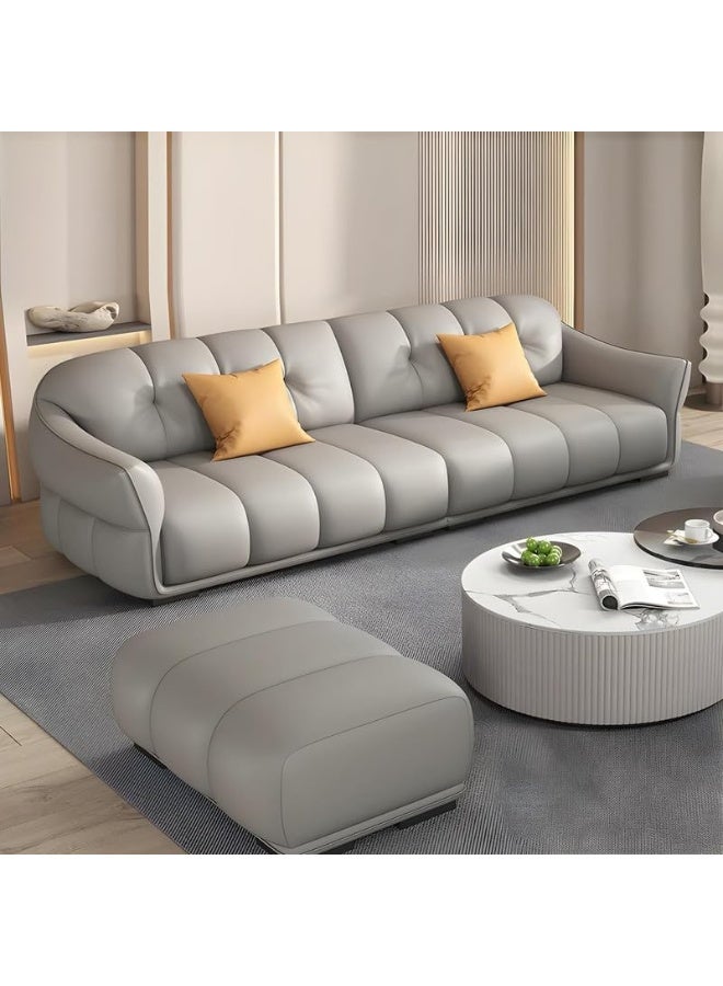 Comfynest Modern Faux Leather Sofa with Flared Arm Set of 2 - Image 1