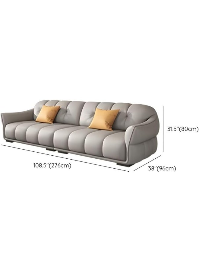 Comfynest Modern Faux Leather Sofa with Flared Arm Set of 2 - Image 2