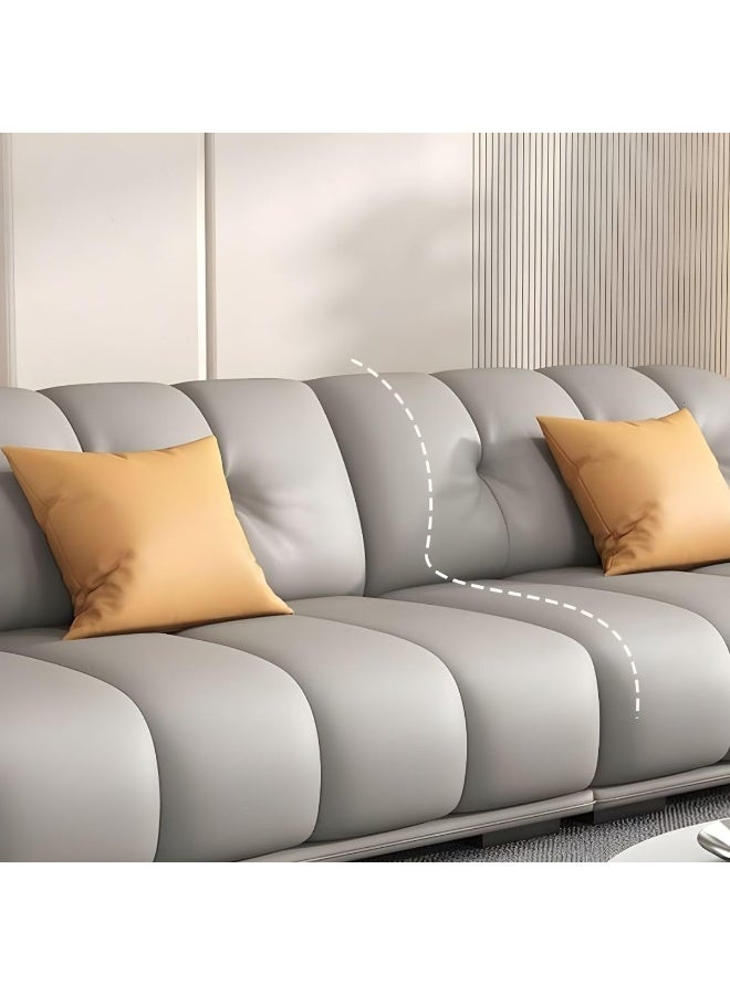 Comfynest Modern Faux Leather Sofa with Flared Arm Set of 2 - Image 4