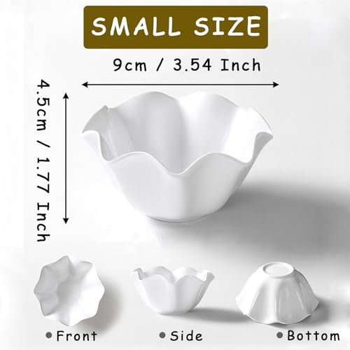 BESSKON White Flower Jewelry Dish, 3.5″ Lotus Jewelry Bowl Ring Holder, Ceramic Jewlery Tray Cute Vanity Nightstand Bathroom Room Decor Trinket Dish Valentine's Friendship Birthday Gifts for Women Mom - Image 2