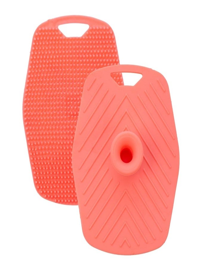 InfiniteEshop Silicone Body Scrubber for Bath | Exfoliating Body Brush with Soft Bristles & Non-Slip Handle | Deep Cleansing Bath Brush for Men & Women (Carmine Pink) - Image 1