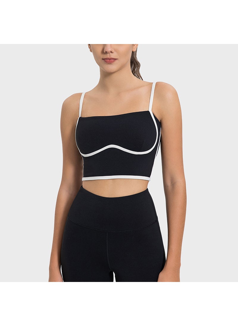 Generic - Alo Colorblock Strappy Yoga Sports Bra Top Black - Image 1