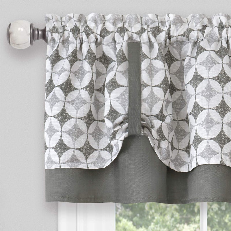 Achim Home Furnishin Achim Home Furnishings Callie Double Layer Pickup Valance 58x14 - Gray  - Image 3