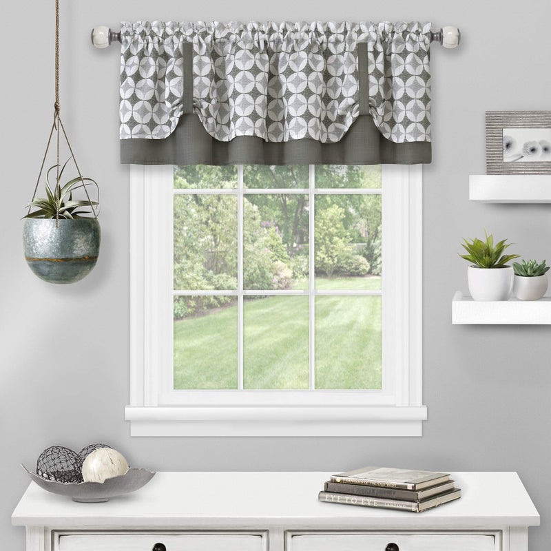 Achim Home Furnishin Achim Home Furnishings Callie Double Layer Pickup Valance 58x14 - Gray  - Image 1