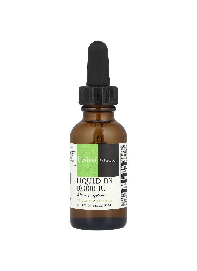 DaVinci Laboratories DaVinci Laboratories, Liquid D3, 10,000 IU, 1 fl oz (30 ml)  - Image 1