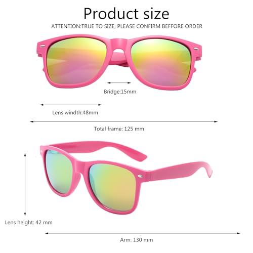 Fsmiling Hotpink Sunglasses Bulk Adult Party Sunglasses 80s Shades Pack for Men Women Valentine's Day UV400 Protection-10Pack - Image 3