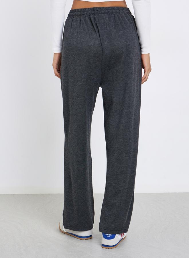 Styli Solid Drawstring Wide Leg Joggers - Image 4