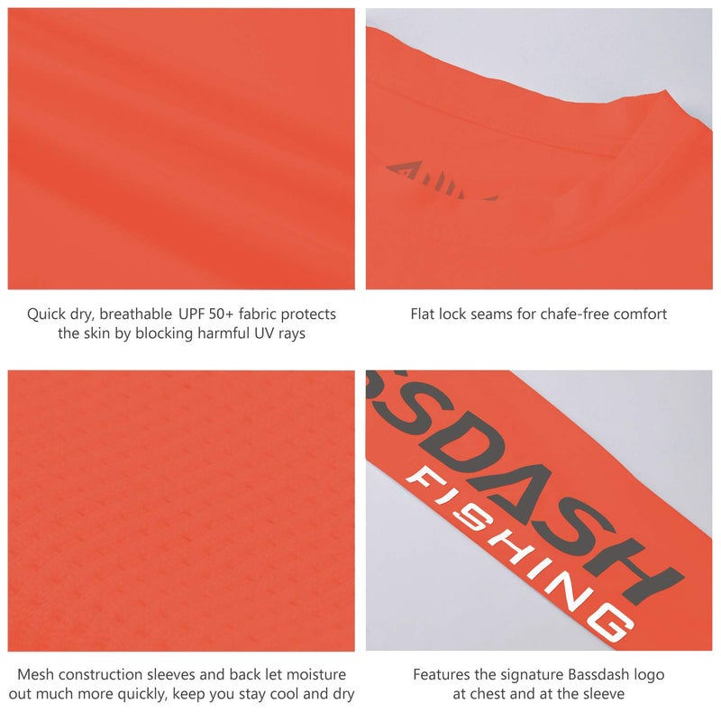BASSDASH Fishing T Shirts for Men UV Sun Protection UPF 50+ Long Sleeve Tee T-Shirt - Image 4