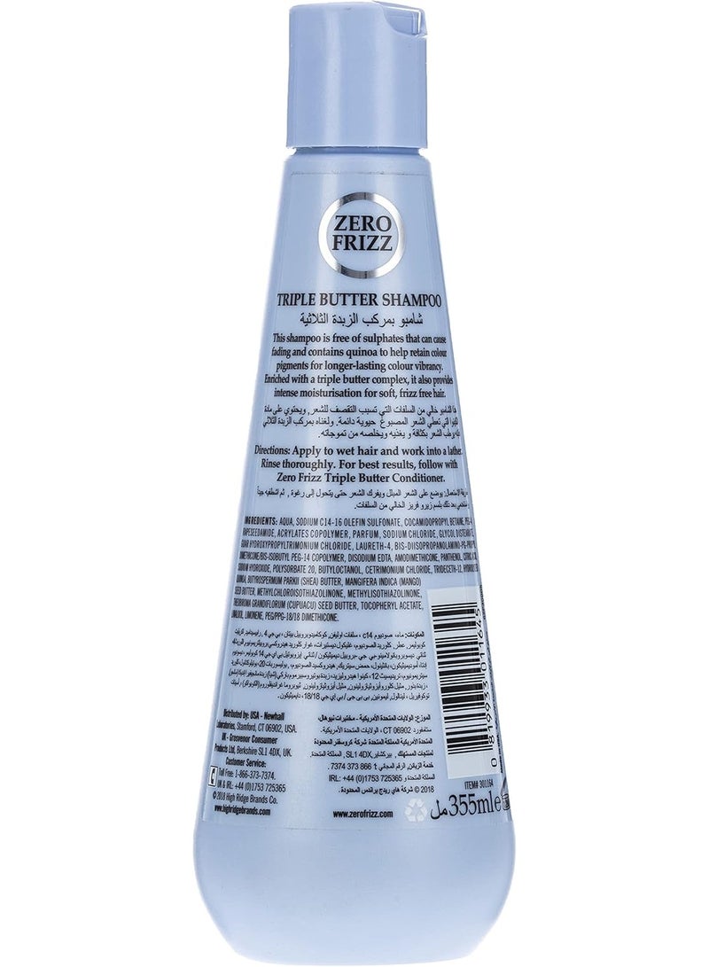 Zero Frizz Triple Butter Shampoo For Frizzy Hair - 355ml - Image 2