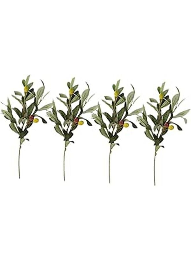 4Pcs Artificial Olive Branches with Fruits for Wedding Table Centerpiece Home Office Decor - Image 1