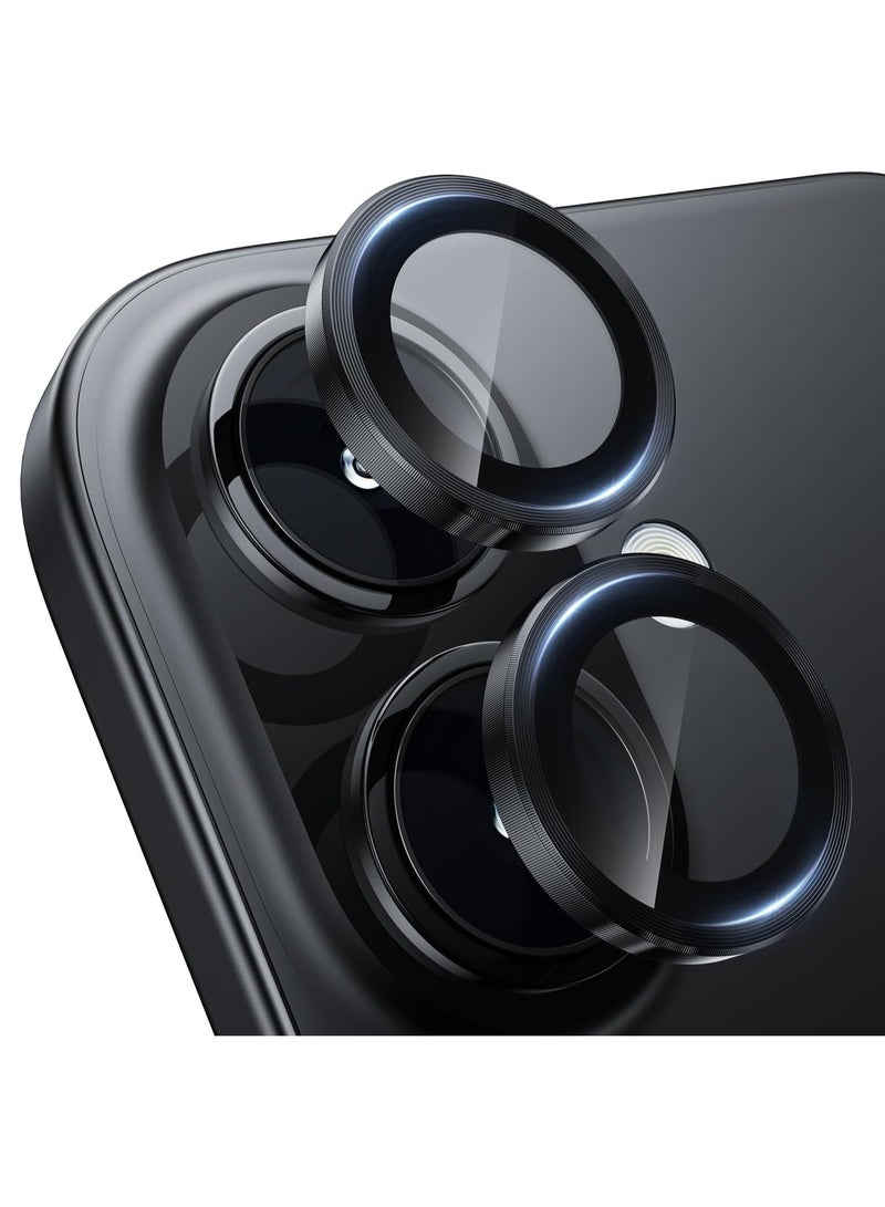 واقي عدسة الكاميرا لهاتف iPhone 16 Plus/iPhone 16، طراز التصوير الأصلي، مقاوم للكسر، زجاج معدني مقوى فائق الدقة، غطاء فيلم ملحقات واقي الشاشة للكاميرا، أسود - Image 1