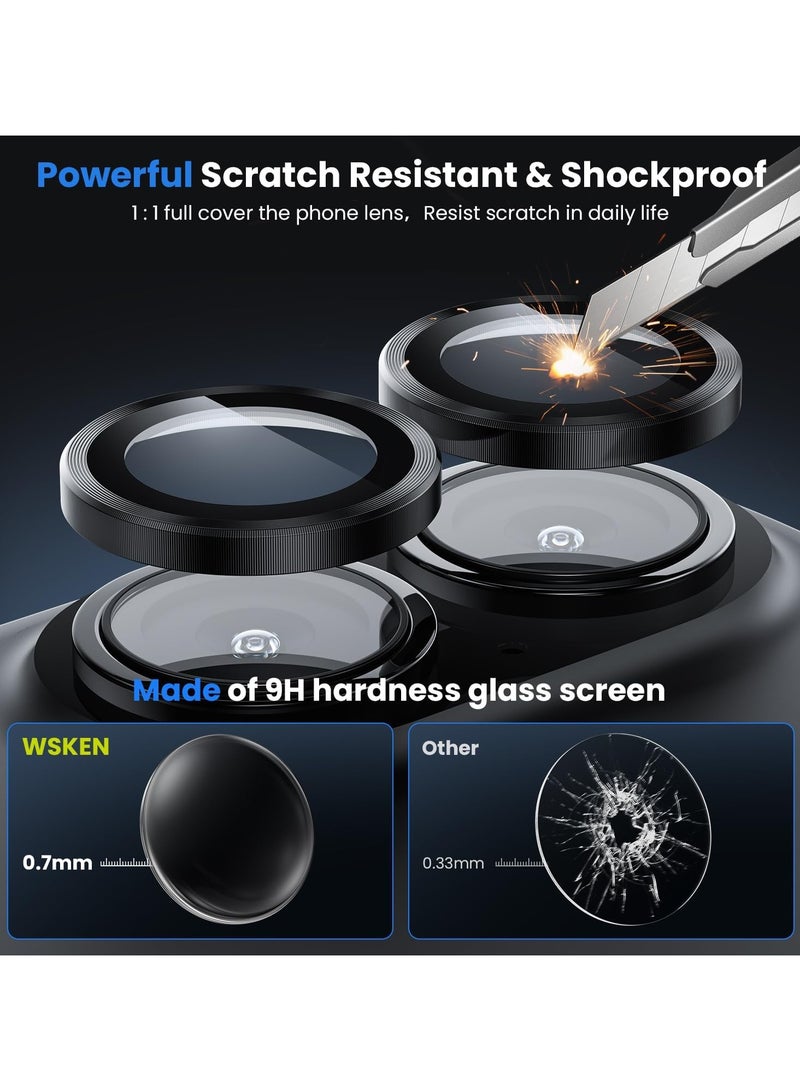 واقي عدسة الكاميرا لهاتف iPhone 16 Plus/iPhone 16، طراز التصوير الأصلي، مقاوم للكسر، زجاج معدني مقوى فائق الدقة، غطاء فيلم ملحقات واقي الشاشة للكاميرا، أسود - Image 2