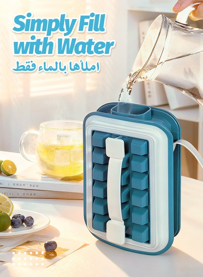 نفس 2 قطعة من زجاجات مكعبات الثلج، قالب مكعبات ثلج محمول بتصميم مانع للتسرب، سهل الاستخدام بدون استخدام اليدين، مثالي للمشروبات المجمدة والكوكتيلات والقهوة والعصير - Image 5
