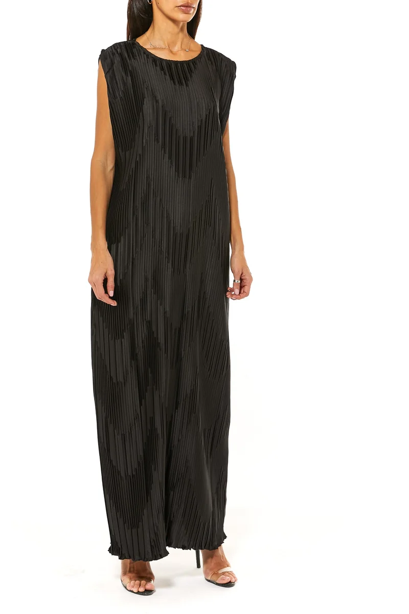 Moistreet Satin Crew Neck Abaya