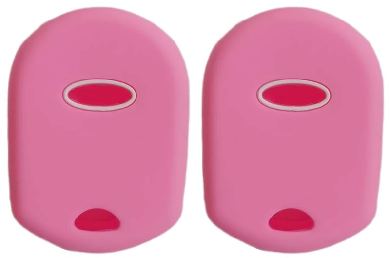 REPROTECTING Silicone Rubber Key Fob Cover Compatible with 2002-2017 Ford C-Max Edge Escape Expedition Explorer Five Hundred Flex Focus Freestyle Fusion Mustang Taurus Transit Connect (Pink Pink) - Image 2