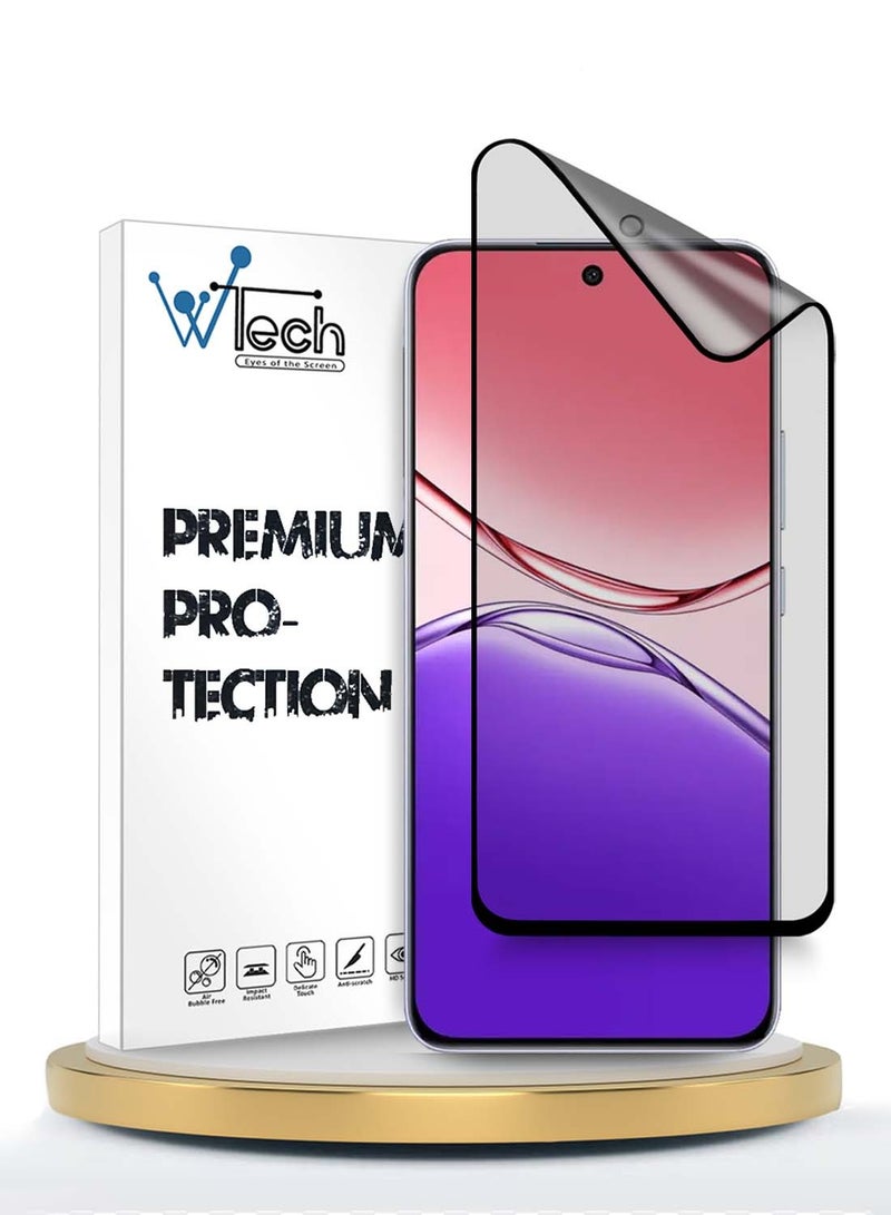 Wtech Oppo A5 Pro 5G 2025 Premium Nano Ceramic Full Glue Full Cover Matte Flexible Screen Protector (MSCNMN) - Clear/Black - Image 1