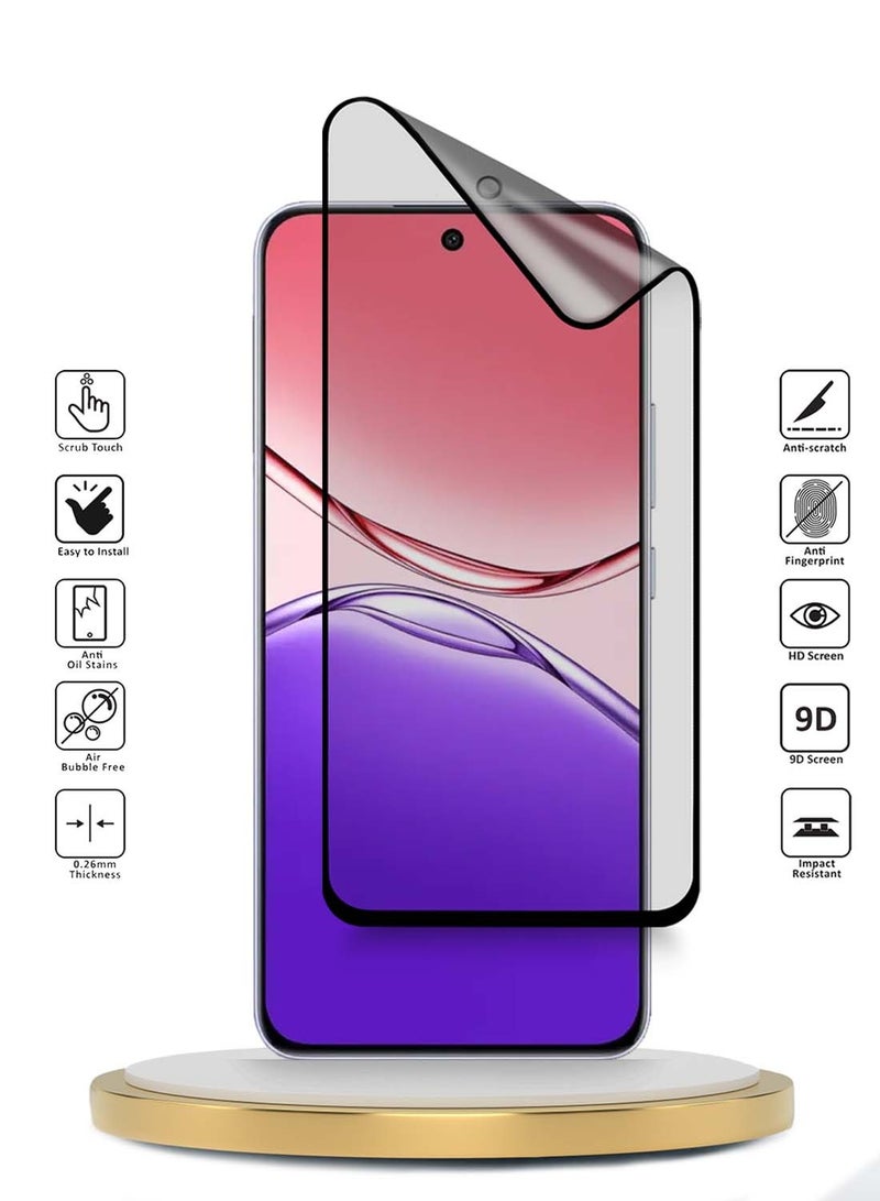Wtech Oppo A5 Pro 5G 2025 Premium Nano Ceramic Full Glue Full Cover Matte Flexible Screen Protector (MSCNMN) - Clear/Black - Image 2