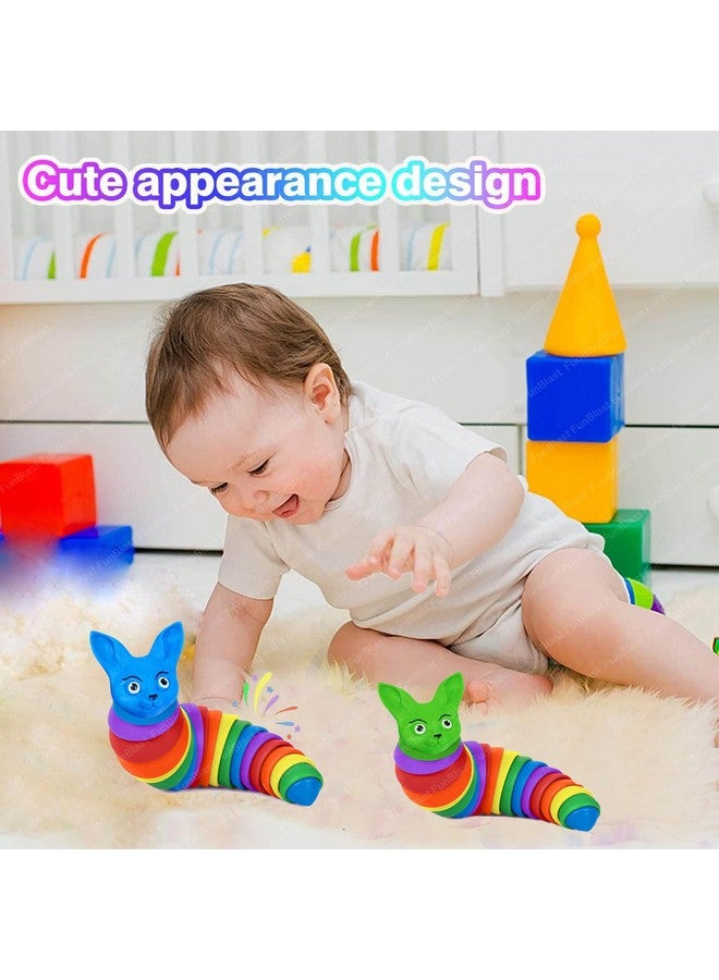 فنبلاست ألعاب فن بلاست سلج - ألعاب سلج صغيرة، ألعاب أطفال، ألعاب حسية للأطفال، لعبة تُصدر أصوات نقر، لعبة بمفاصل مرنة قابلة للتمدد للقلق والتوحد (قطعتان) - Image 5