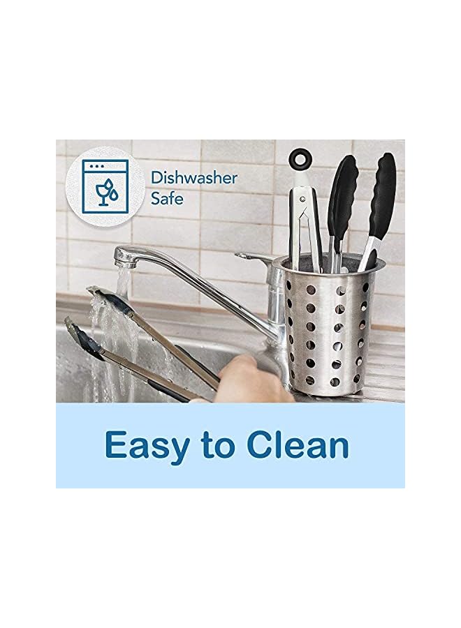 PROMASS Pack Black Kitchen Tongs, Premium Silicone Bpa Free Non-Stick Stainless Steel Bbq Cooking Grilling Locking Food Tongs, 7-Inch,9-Inch & 12-Inch - Image 4