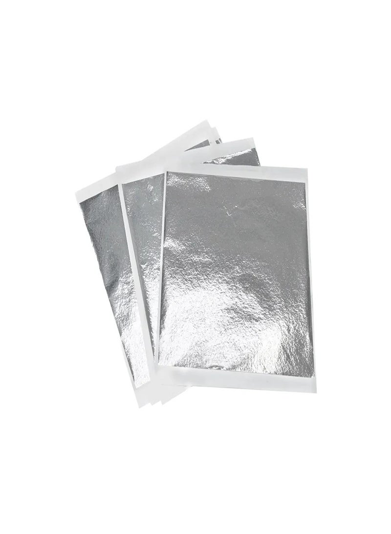 Smart 50pcs Resin Metallic Silver Leaf Sheet Paper for Nails Decoration Craft Art - Image 1