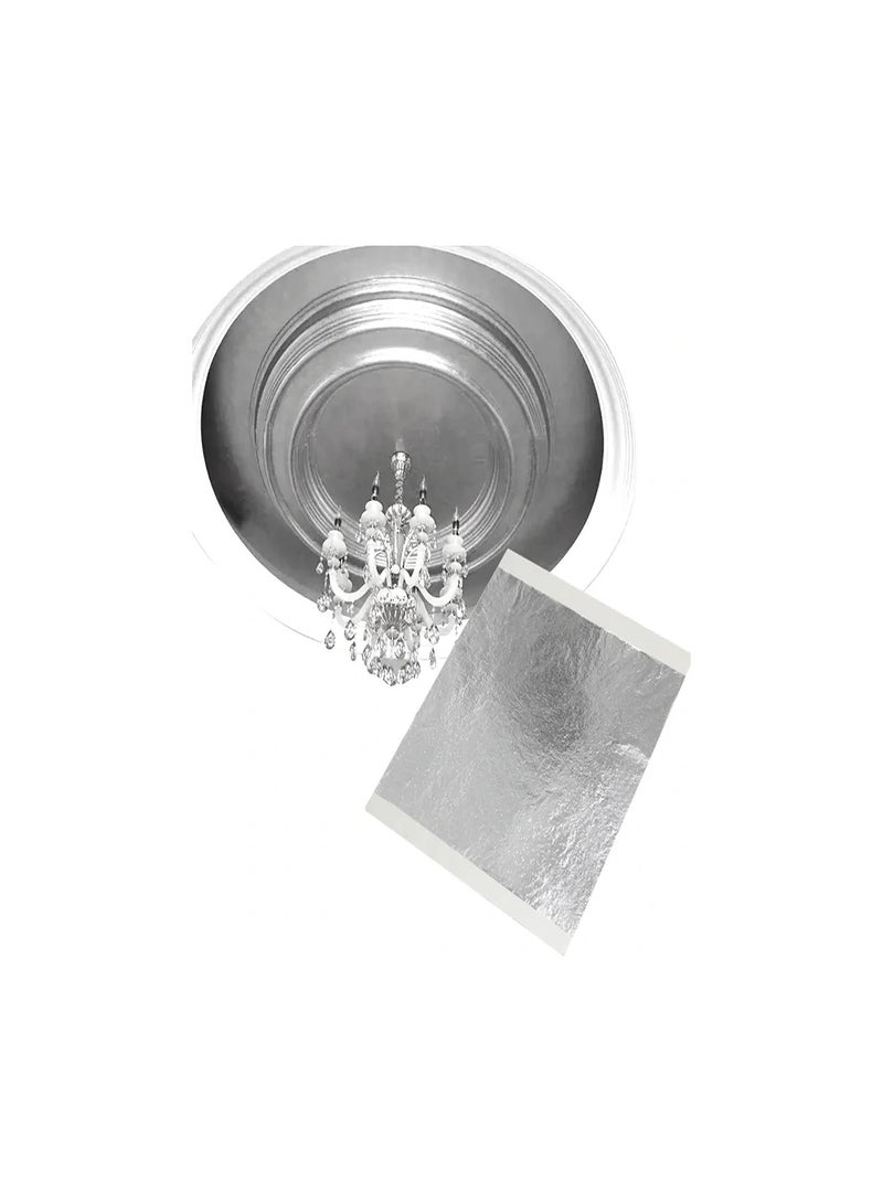 Smart 50pcs Resin Metallic Silver Leaf Sheet Paper for Nails Decoration Craft Art - Image 3