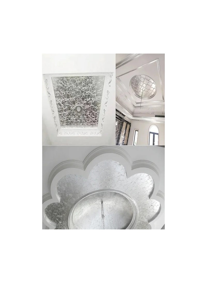 Smart 50pcs Resin Metallic Silver Leaf Sheet Paper for Nails Decoration Craft Art - Image 4