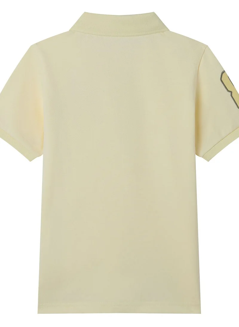 جيوردانو Kids’ Slim Fit Lion Embroidered Cotton Polo