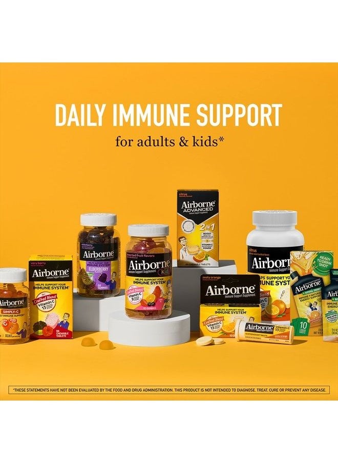 Airborne 1000mg Chewable Tablets with Zinc, Immune Support Supplement with Powerful Antioxidants Vitamins A C & E - 200 Tablets, Citrus Flavor  - Image 5