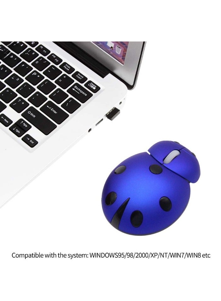 Wireless Mouse, 2.4 Ghz Battery Operated Cute Animal Design Mouse, Portable Creative Ladybug Shape Laser Ergonomic Computer Mouse For Desktop Computer Laptop, (1pc, Red) - Image 4