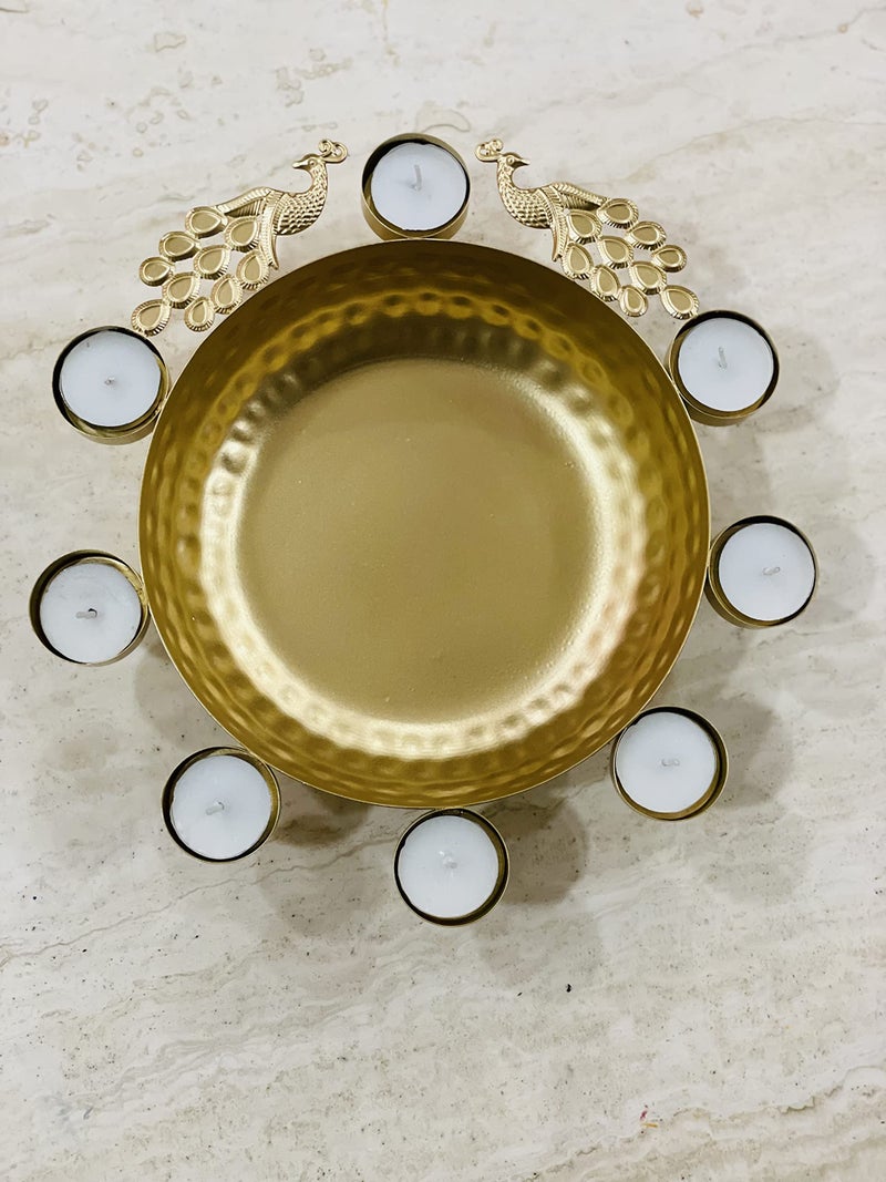 Bianco Metal Decorative Bowl Urli Table Accents For Decoration | Gift Item Table Decorative Showpiece (Golden), 1 Liters - Image 5