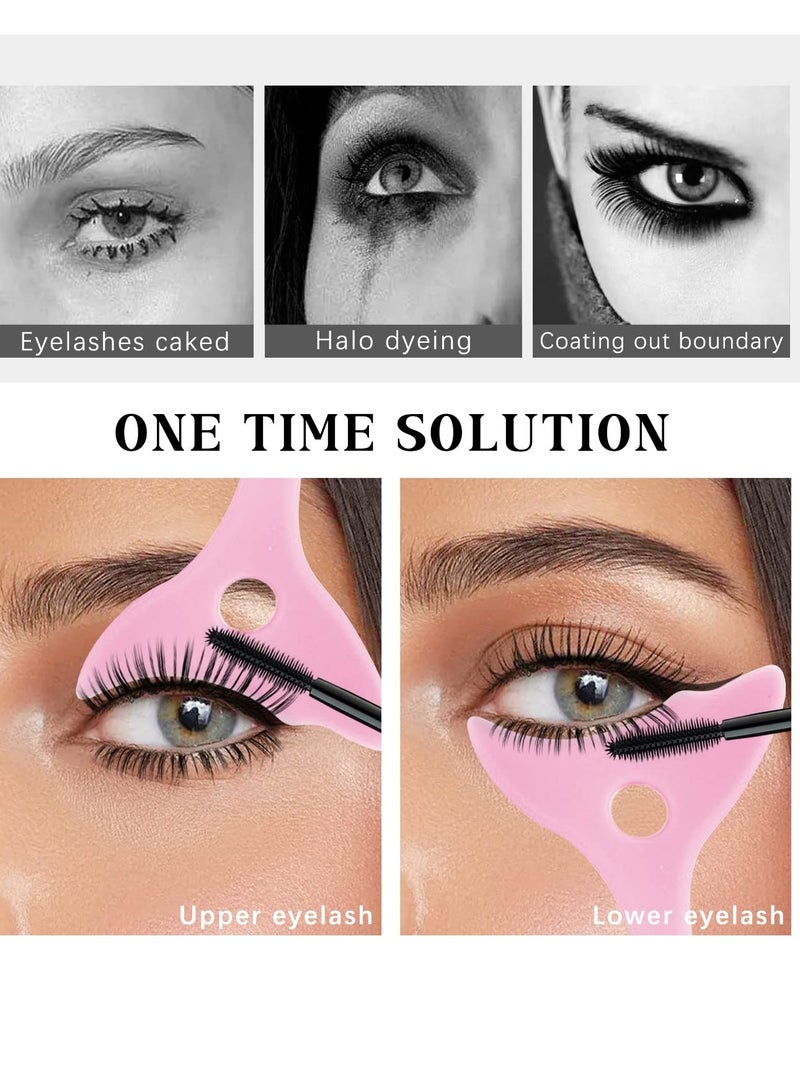 SYOSI 2Pcs Mascara Shield Applicator Mascara Guard Silicone  Eye Lash Eyeshadow Eyeliner Auxiliary Tool with Face Mud Mask Brush Applicator Reusable Detachable Multi-Purpose Lazy Quick Eye Makeup Tool  - Image 2