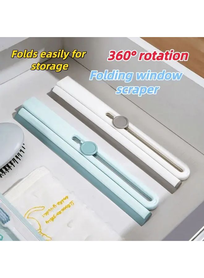 Foldable Squeegee For Windows High Rise Glass Scraper White Color Household Cleaning Tool - Image 4