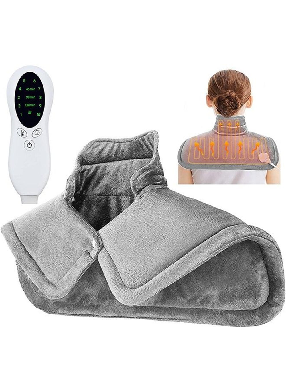 Electric Heating Pad With 10 Heat Setting 3 Timer Options Auto Shut Off And Washable 