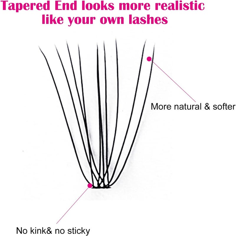 Fadlash Cluster Lashes 10 Root 0.10mm D Curl 8-15mm Mixed Length Self-Application 120pcs for DIY Individual Cluster Lashes - Image 3