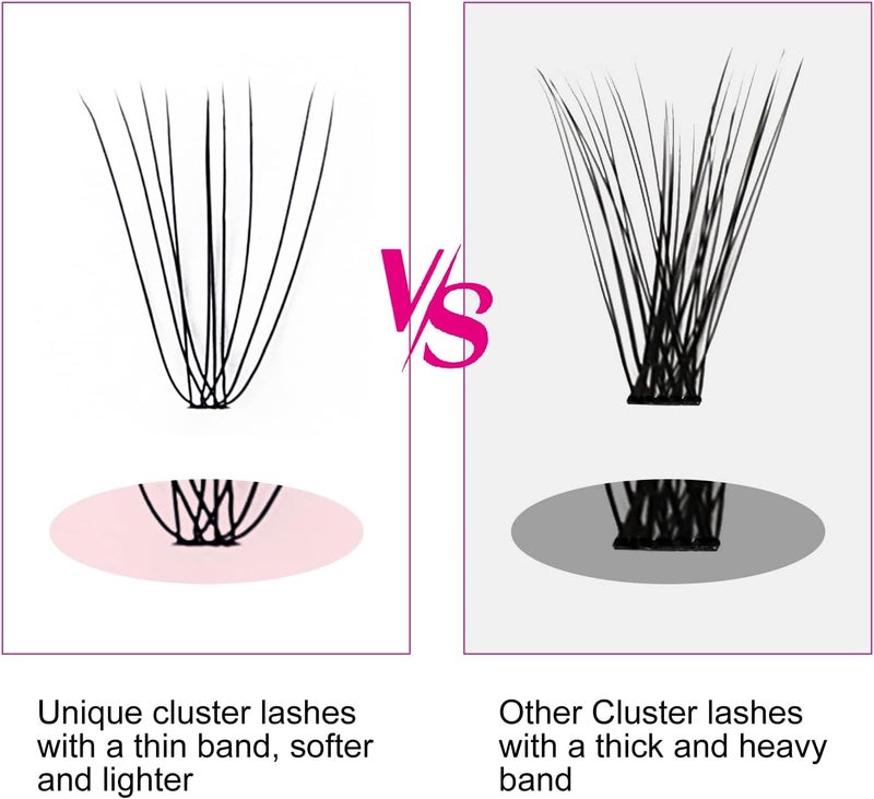 Fadlash Cluster Lashes 10 Root 0.10mm D Curl 8-15mm Mixed Length Self-Application 120pcs for DIY Individual Cluster Lashes - Image 4