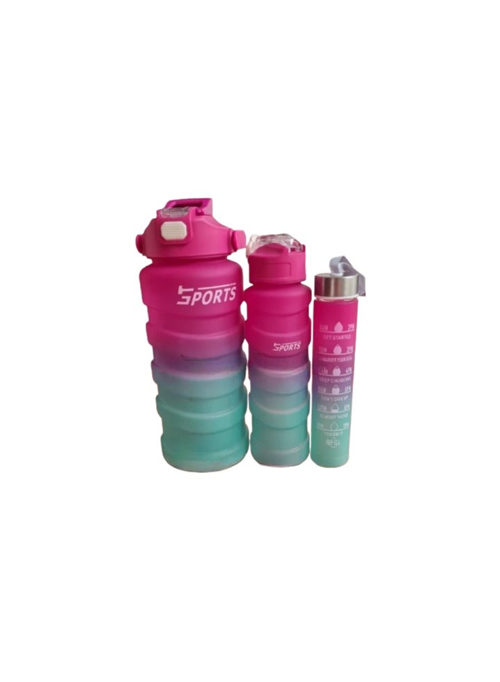 Set of 3 Sports Water Bottles in Different Sizes - Reusable for Gym, Outdoor Sports, Office - Image 2