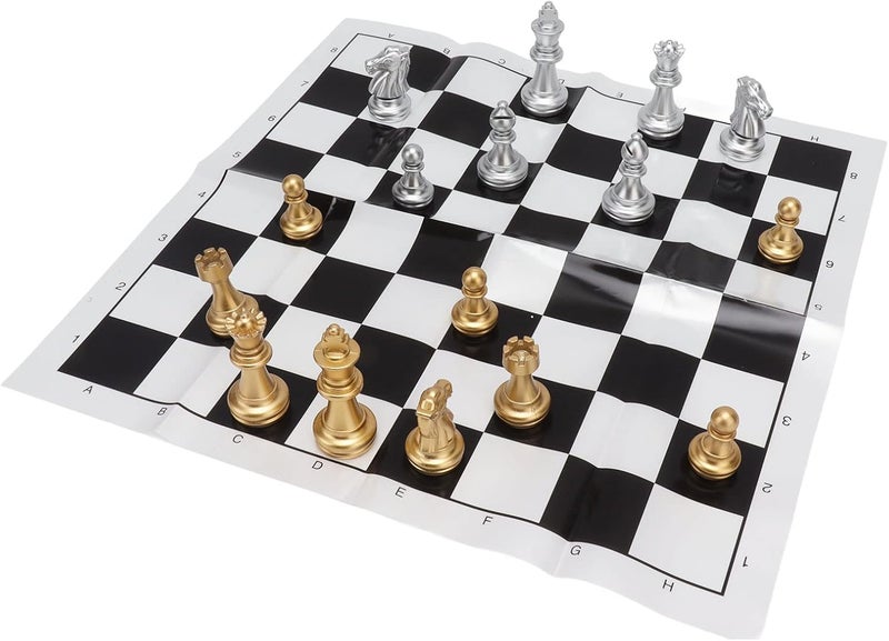 International Chess Set Wearproof Chess Pieces Board Set with Storage Iron Box for Family Party Travel (Green Box) - Image 2