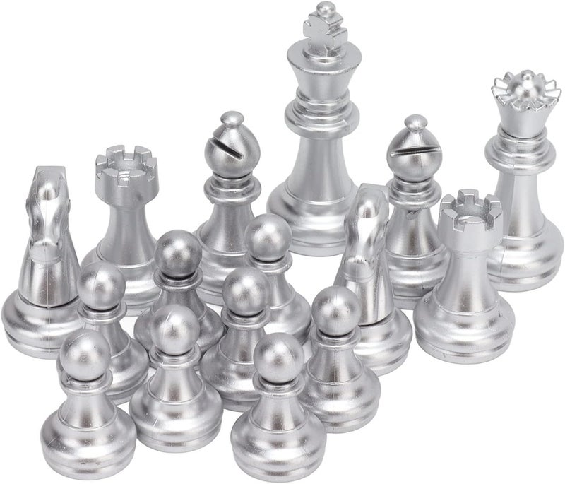 International Chess Set Wearproof Chess Pieces Board Set with Storage Iron Box for Family Party Travel (Green Box) - Image 3