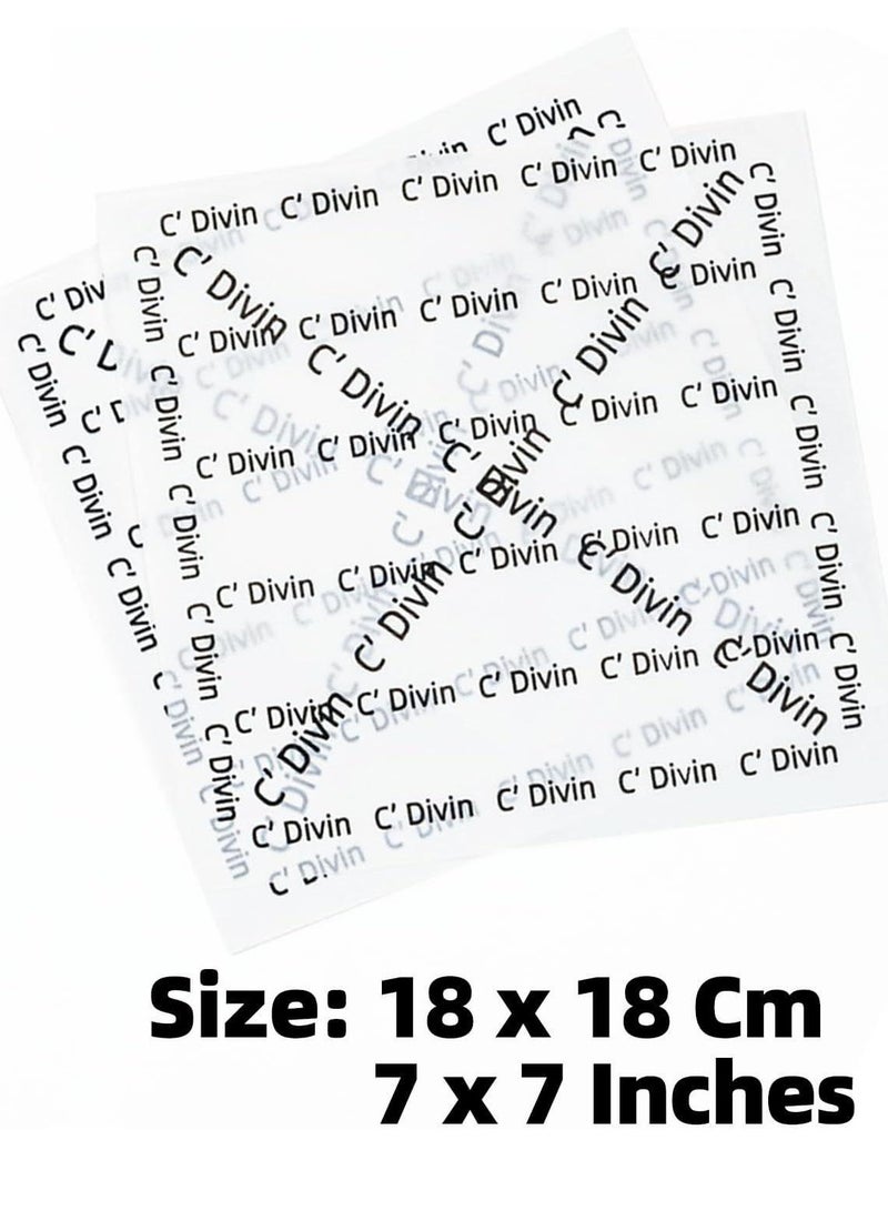 ح واحة 100 قطعة من ورق الشمع للطعام، بطانات السلال، ورق نزهة الطعام، ورق تغليف الأطعمة المقاومة للدهون، ورق الشواء، خلفية بيضاء مع نص فرنسي مطبوع - Image 2