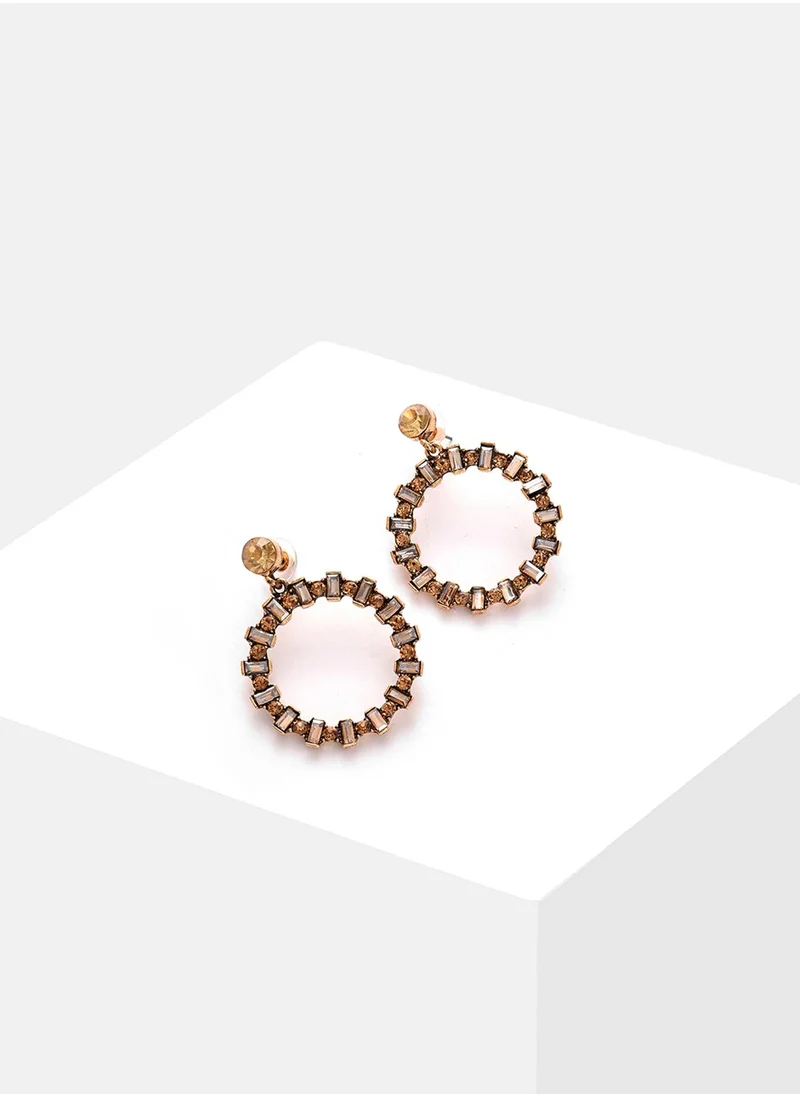 سوهي Bronze Contemporary Drop Earrings