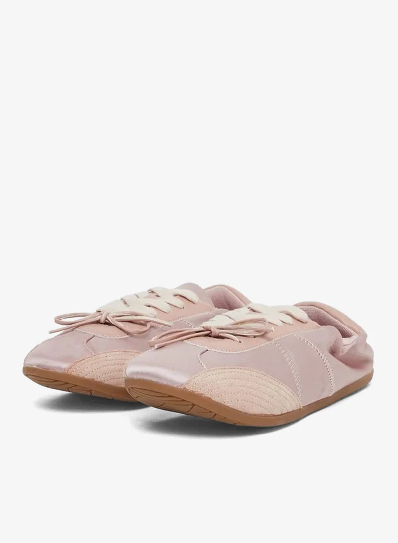 Styli Active Pink Pink Satin Panel Sneakers for Women | Best Price UAE